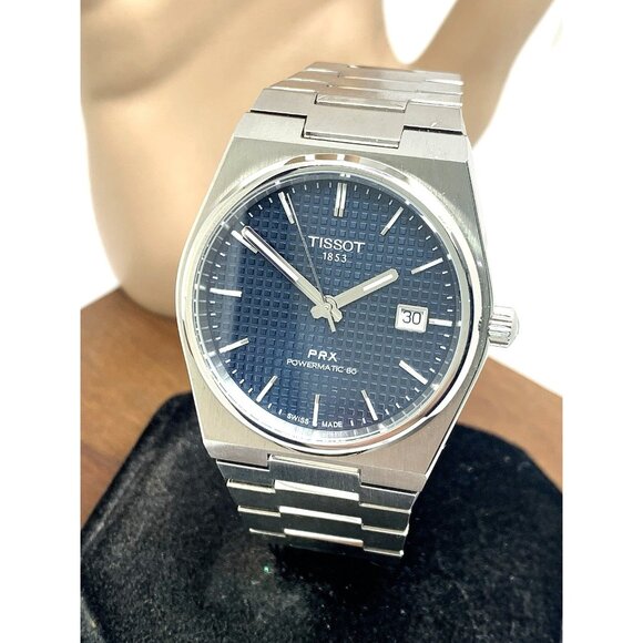 Tissot PRX Mens Watch Swiss Automatic Blue Dial Silver Steel 40mm T1374071104100 - Picture 1 of 14